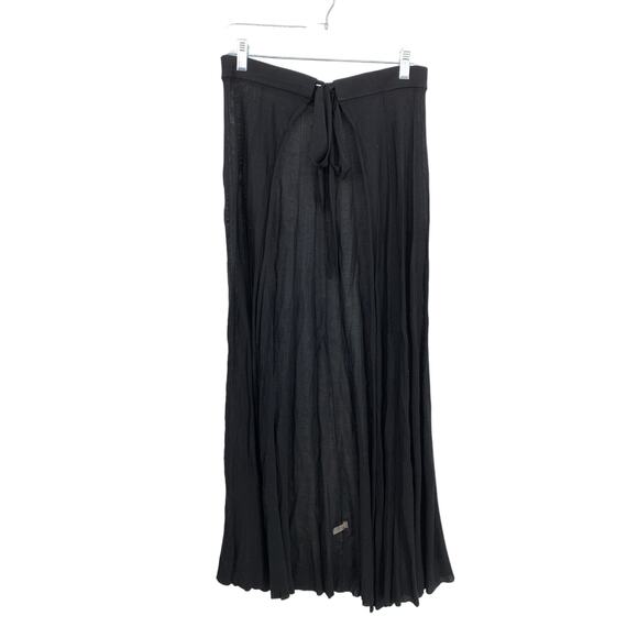 Devon Windsor Logan Maxi Skirt Womens XS Side Tie Semi Sheer Black Multiway - Picture 1 of 4